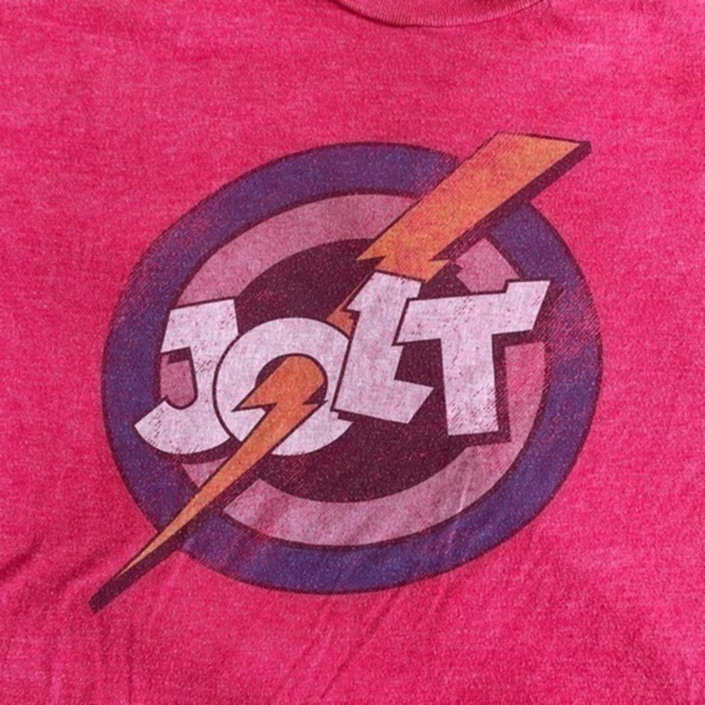 Jolt Cola 1990s Soda Vintage Red Double Sided Absurd Energy T Shirt Mens Large